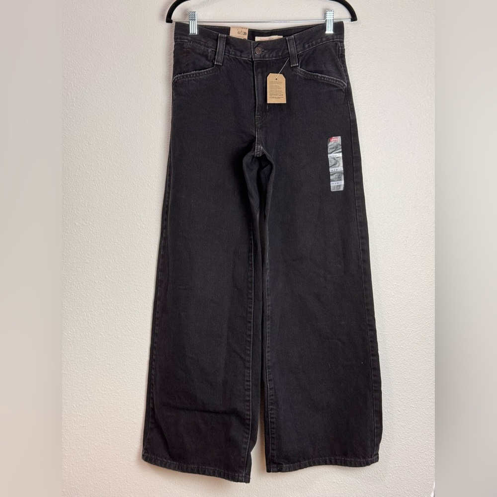 NWT LEVI'S BLACK '94 BAGGY WIDE LEG JEANS 26 #110